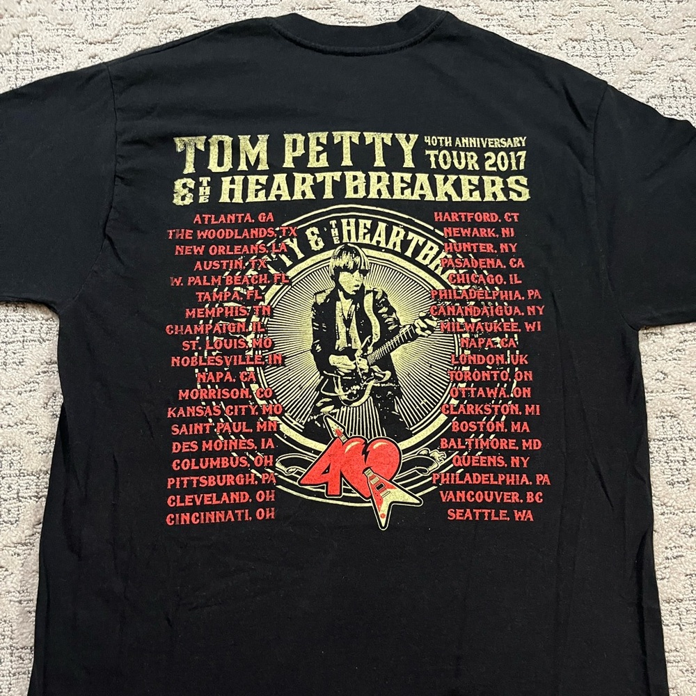 🎸 '17 Tom Petty & The Heartbreakers Band UNWORN 40 Year Anniv. Tour 2 Side Tee